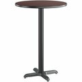 Lancaster Table & Seating LT 30'' Round Reversible Cherry / Black Laminated Bar Height Table Top and Base Kit with 22'' Plate 349C30RS222B